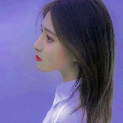 治愈系蓝色风格女生头像图片