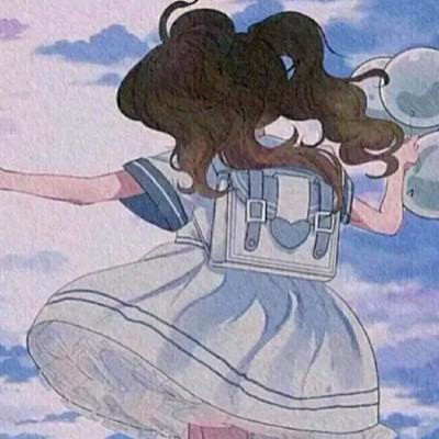 治愈系蓝色风格女生头像图片