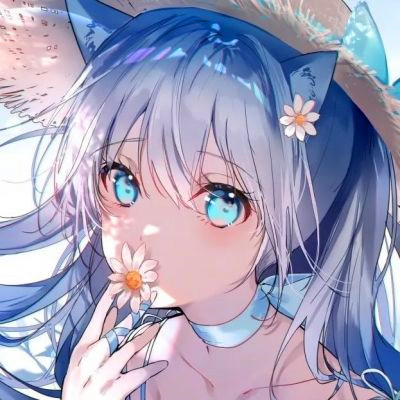 治愈系蓝色风格女生头像图片