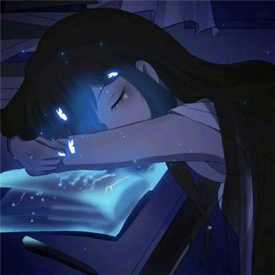 治愈系蓝色风格女生头像图片