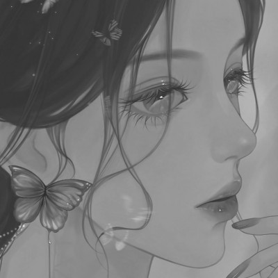 女头像ins高级质感黑白动漫