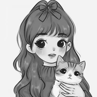 女头像ins高级质感黑白动漫