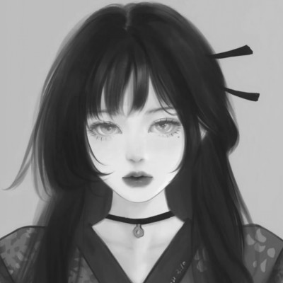 女头像ins高级质感黑白动漫