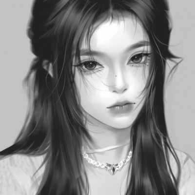 女头像ins高级质感黑白动漫