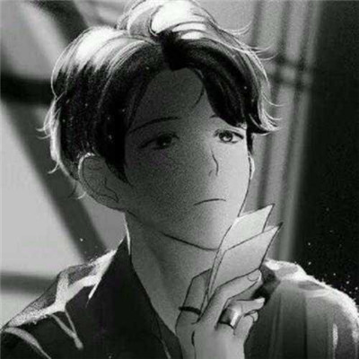 男生安慰自己的插画图片头像