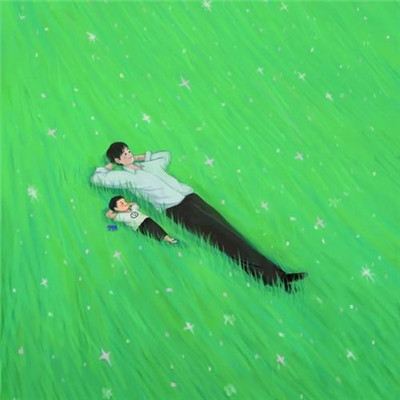 男生安慰自己的插画图片头像