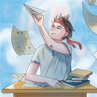男生安慰自己的插画图片头像