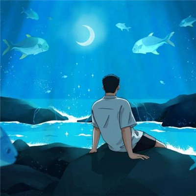 男生安慰自己的插画图片头像