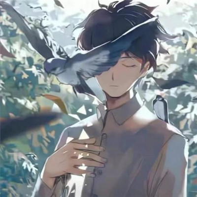 男生安慰自己的插画图片头像