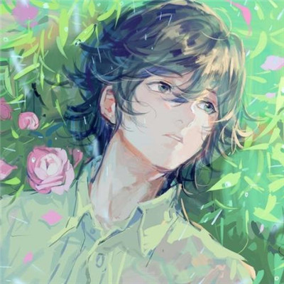 男生安慰自己的插画图片头像