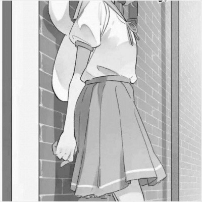 JK漫画黑白女生头像图片