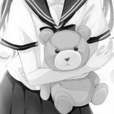 JK漫画黑白女生头像图片