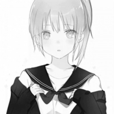 JK漫画黑白女生头像图片