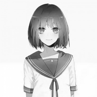 JK漫画黑白女生头像图片