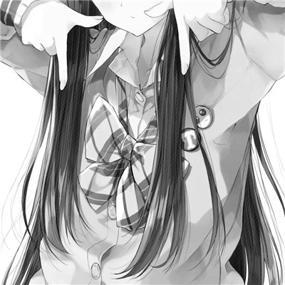 JK漫画黑白女生头像图片