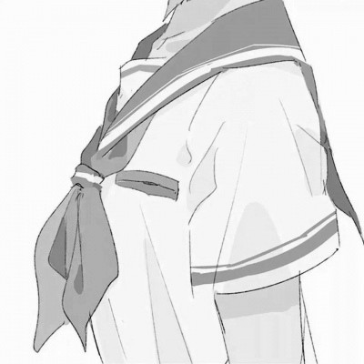 JK漫画黑白女生头像图片