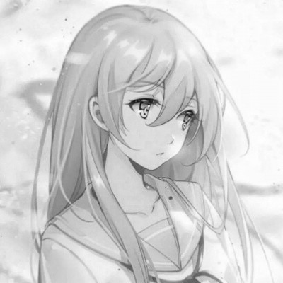 JK漫画黑白女生头像图片