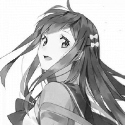 JK漫画黑白女生头像图片