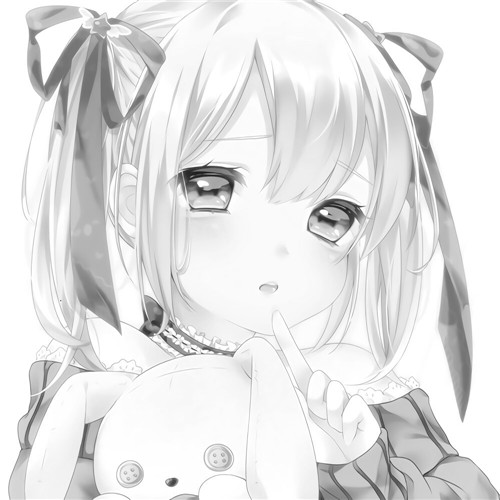 少女心可爱爆棚的头像动漫黑白图片