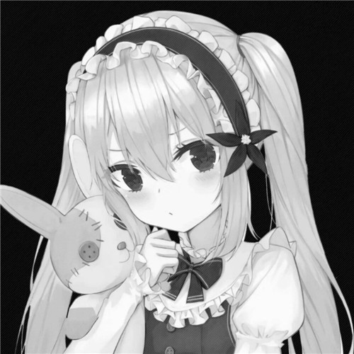 少女心可爱爆棚的头像动漫黑白图片