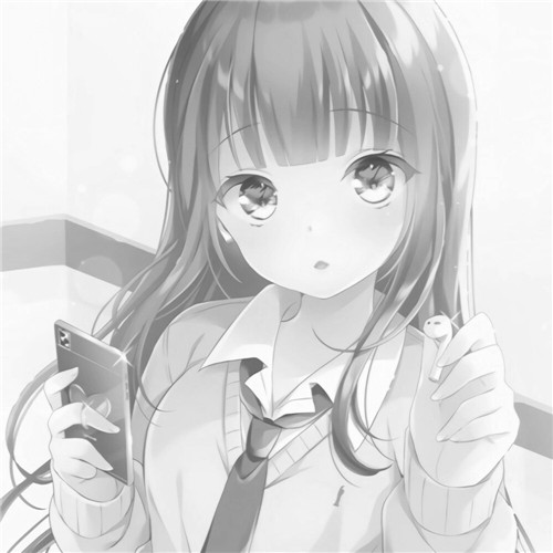 少女心可爱爆棚的头像动漫黑白图片