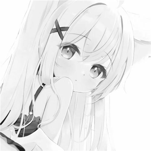 少女心可爱爆棚的头像动漫黑白图片