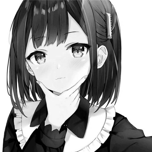 少女心可爱爆棚的头像动漫黑白图片