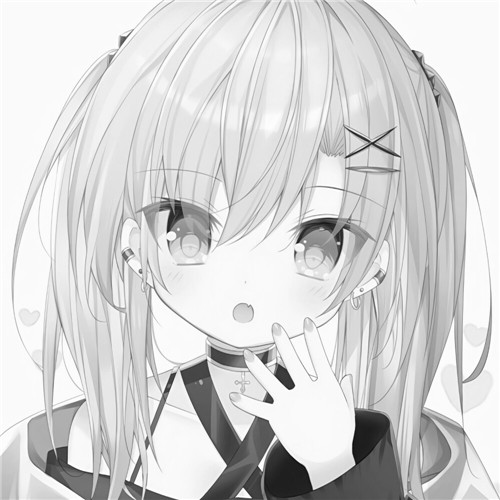 少女心可爱爆棚的头像动漫黑白图片