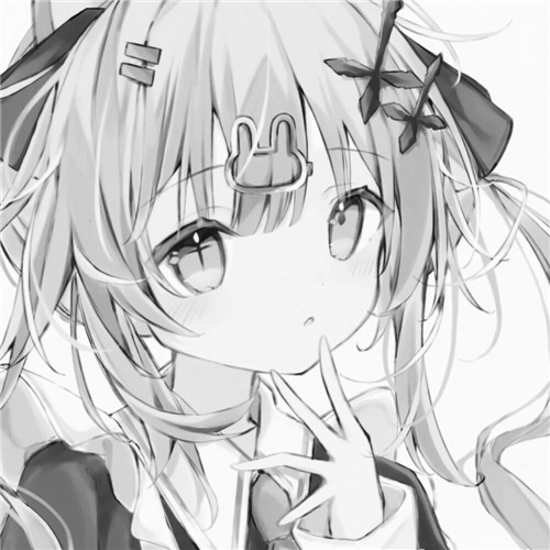 少女心可爱爆棚的头像动漫黑白图片