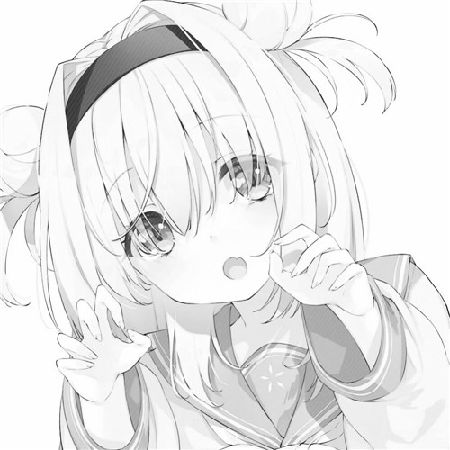少女心可爱爆棚的头像动漫黑白图片