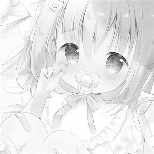 少女心可爱爆棚的头像动漫黑白图片