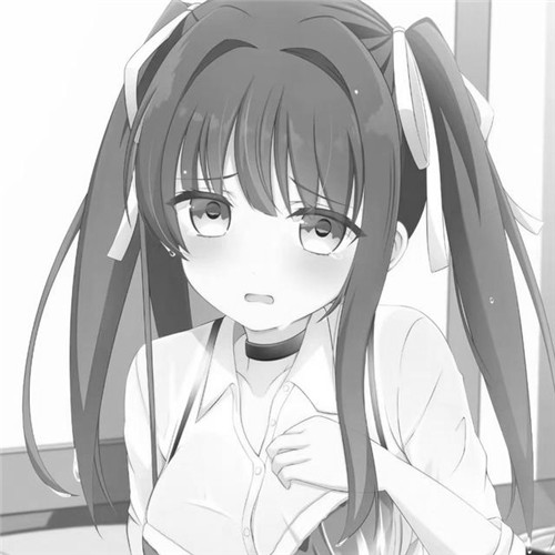 少女心可爱爆棚的头像动漫黑白图片