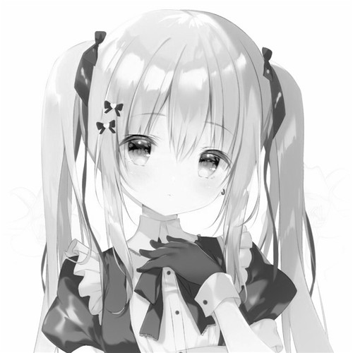 少女心可爱爆棚的头像动漫黑白图片