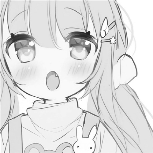 少女心可爱爆棚的头像动漫黑白图片