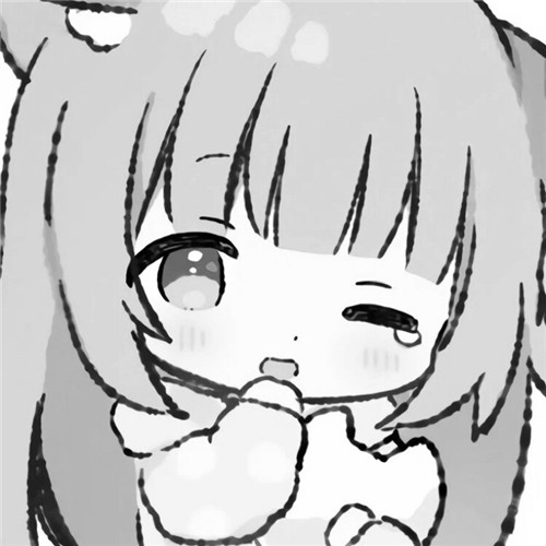 少女心可爱爆棚的头像动漫黑白图片