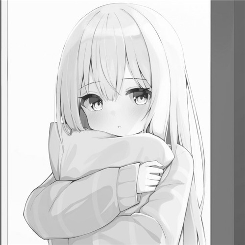 少女心可爱爆棚的头像动漫黑白图片