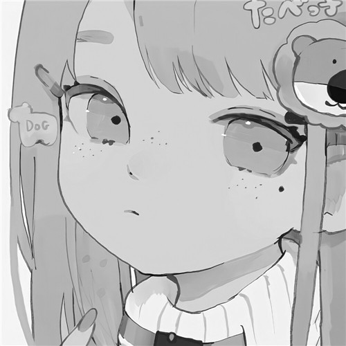 少女心可爱爆棚的头像动漫黑白图片