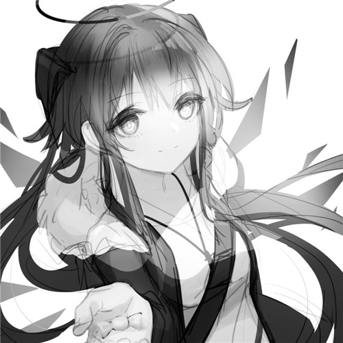 少女心可爱爆棚的头像动漫黑白图片