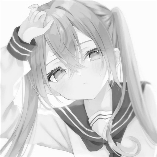 少女心可爱爆棚的头像动漫黑白图片
