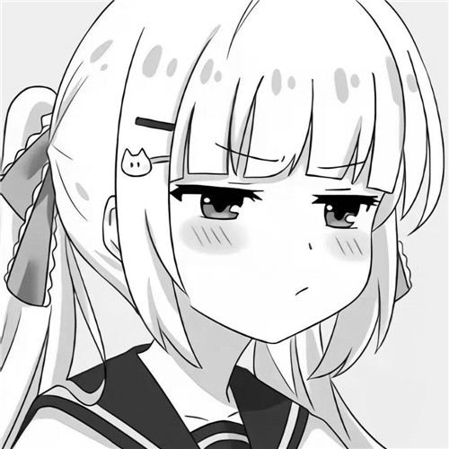 少女心可爱爆棚的头像动漫黑白图片