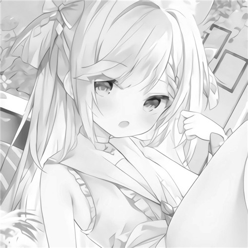 少女心可爱爆棚的头像动漫黑白图片