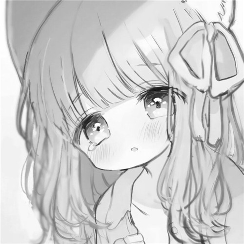 少女心可爱爆棚的头像动漫黑白图片