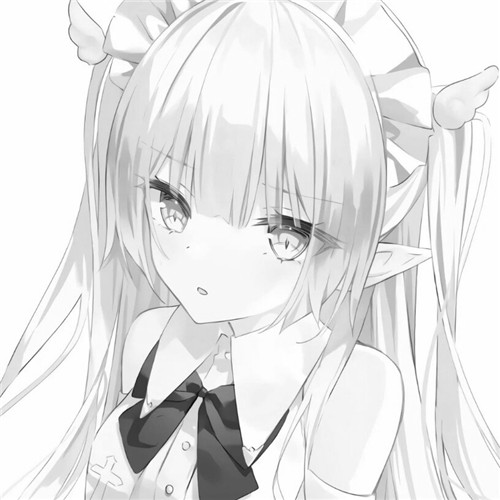 少女心可爱爆棚的头像动漫黑白图片