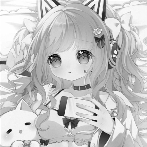 少女心可爱爆棚的头像动漫黑白图片