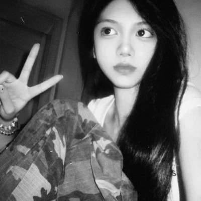 黑白真人女头图片