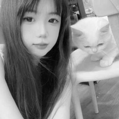 黑白女生头像真人