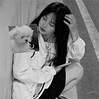 qq头像女生黑白少女高清图片