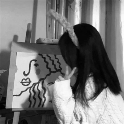 qq头像女生黑白少女高清图片