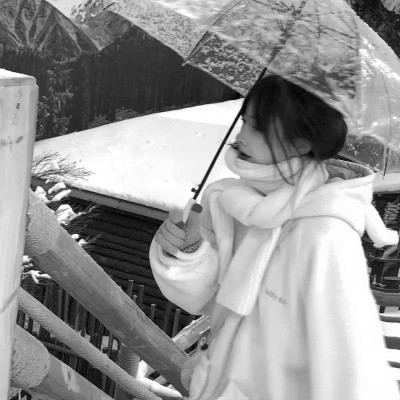 qq头像女生黑白少女高清图片