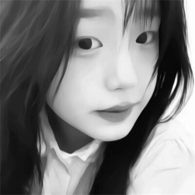 qq头像女生黑白少女高清图片